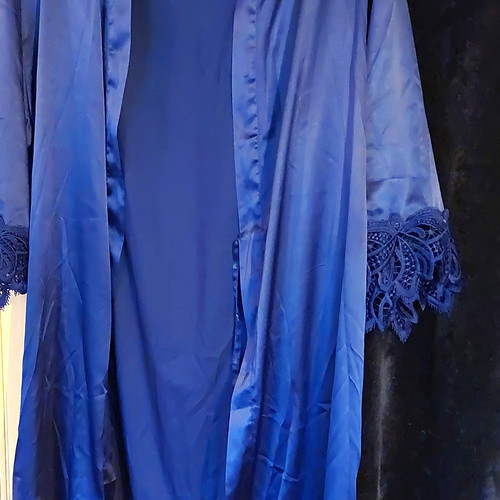 Women blue satin - satin, effect