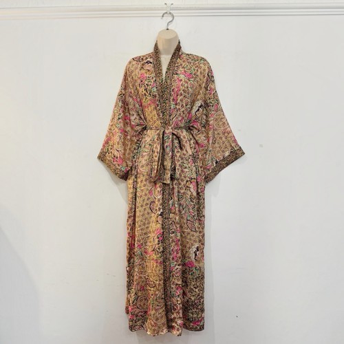 Recycled sari kimono robe - sari, |