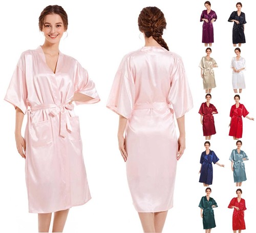 Womens silk satin kimono - uk,