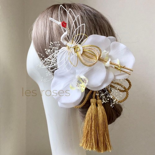 Orchid hair ornament for white - ornament,