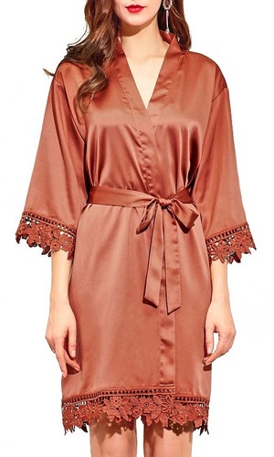 Burnt orange lace trim - orange, flower
