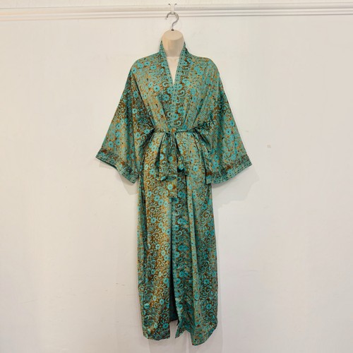 Long kimono robe teal - kimono, |