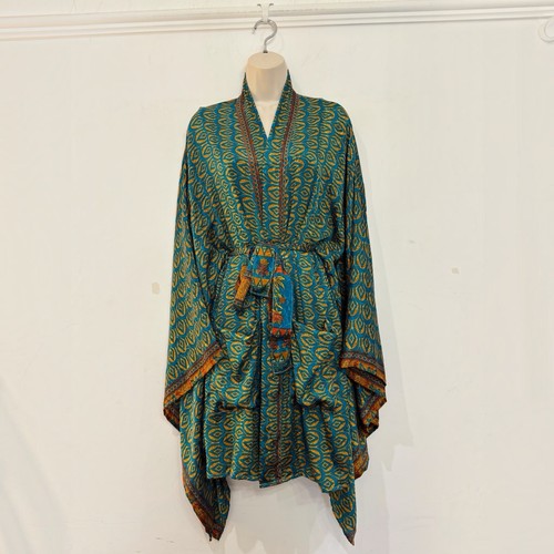 Short kimono cover teal - kimono,