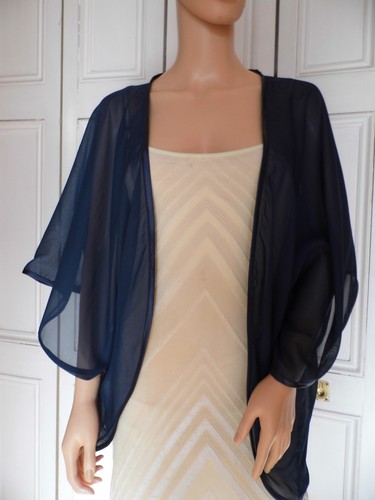 Navy chiffon kimono - chiffon,