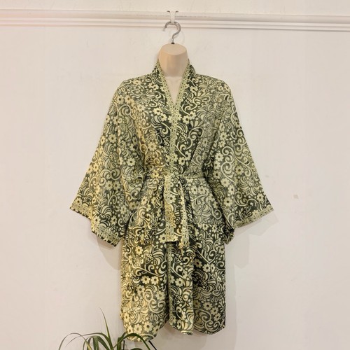 Floral vintage sari kimono - floral,