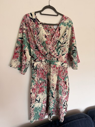 White pink floral closet dress - pink,