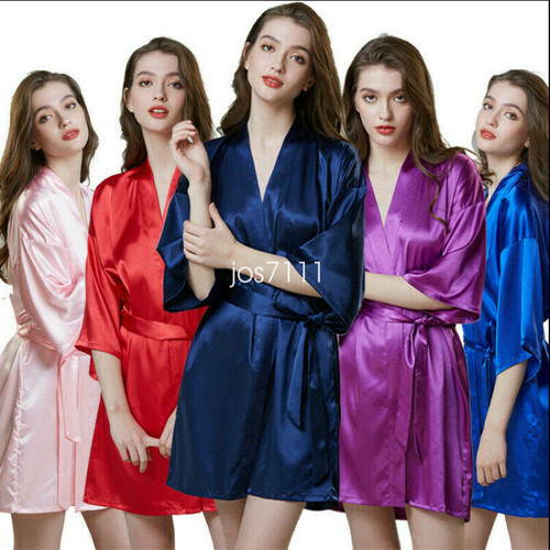Silk satin robe wedding bride - robe,