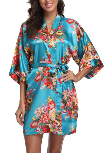 Turquoise floral bridesmaid - turquoise,