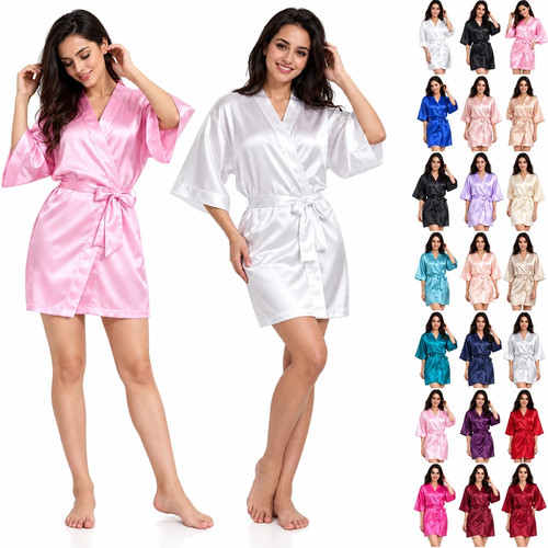 Plain satin silk - satin, robe