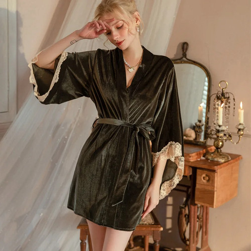 Women velvet lace trim - women's,